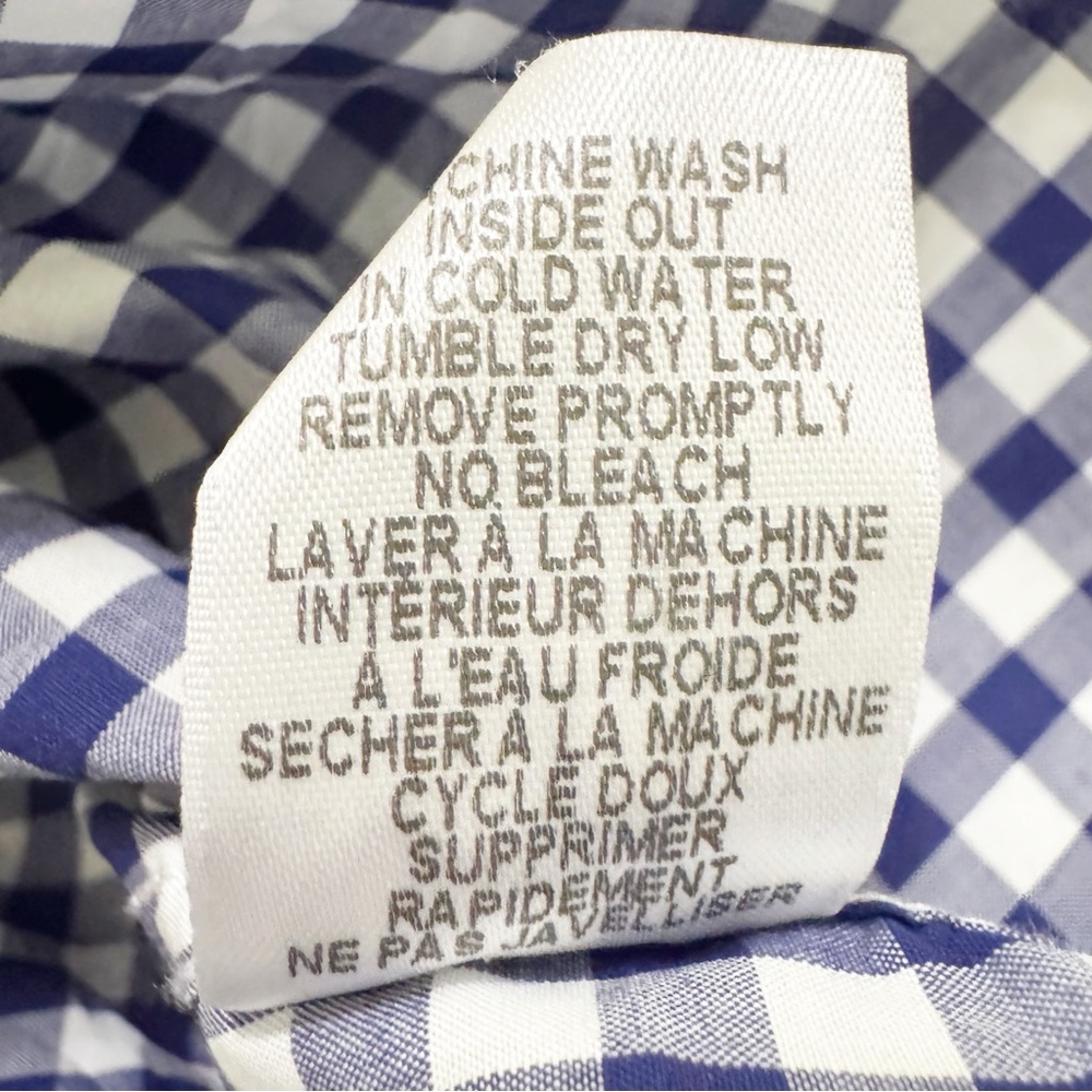 Frank & Eileen Barry Blue Gingham Button Front Top XS - Picture 7 of 13